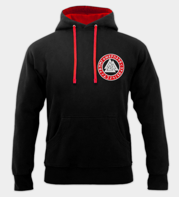 Valknut brodert hettegenser