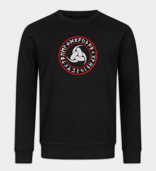 Odins tre horn brodert sweatshirt