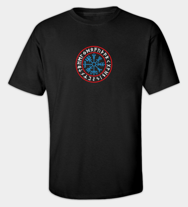 Vegvisir brodert t-skjorte