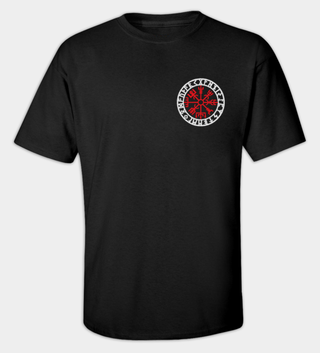 Vegvisir-rune brodert t-skjorte