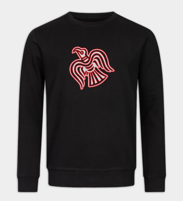 Viking ravn motiv brodert sweatshirt