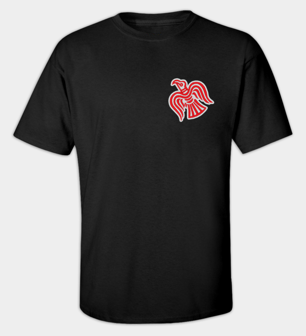 Viking ravn motiv brodert t-skjorte