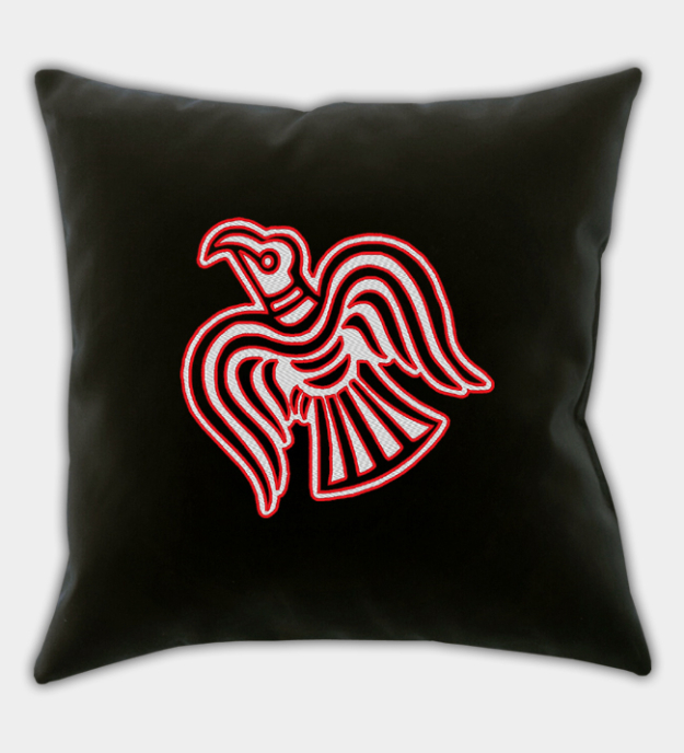 Viking Ravn mønster brodert putetrekk