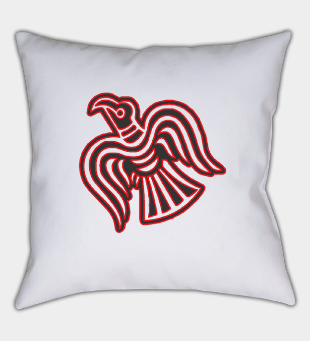 Viking Ravn mønster brodert putetrekk