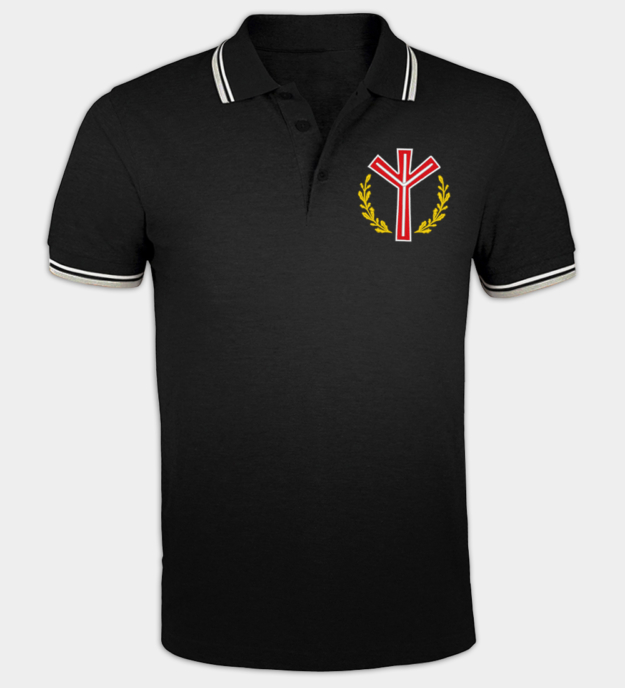 Algiz-rune brodert piqué-skjorte