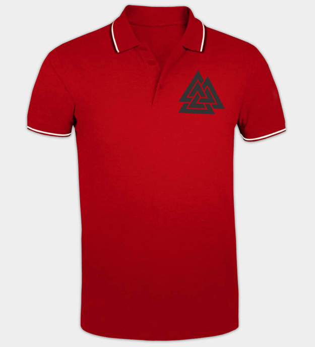 Valknut brodert piqué-skjorte