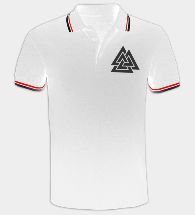 Valknut brodert piqué-skjorte