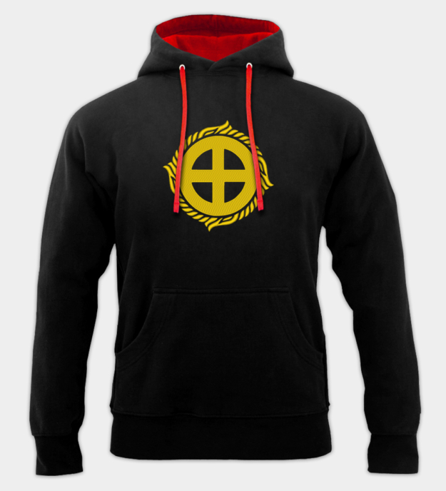 Solkors brodert hettegenser