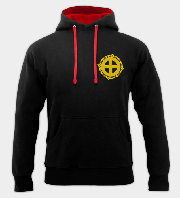 Solkors brodert hettegenser