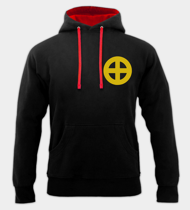 Solkors brodert hettegenser